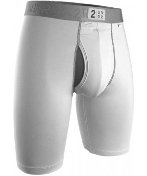 Boxer Briefs Mens Power Shift 9" Boxer Long Leg Underwear - White - CY180KA8655