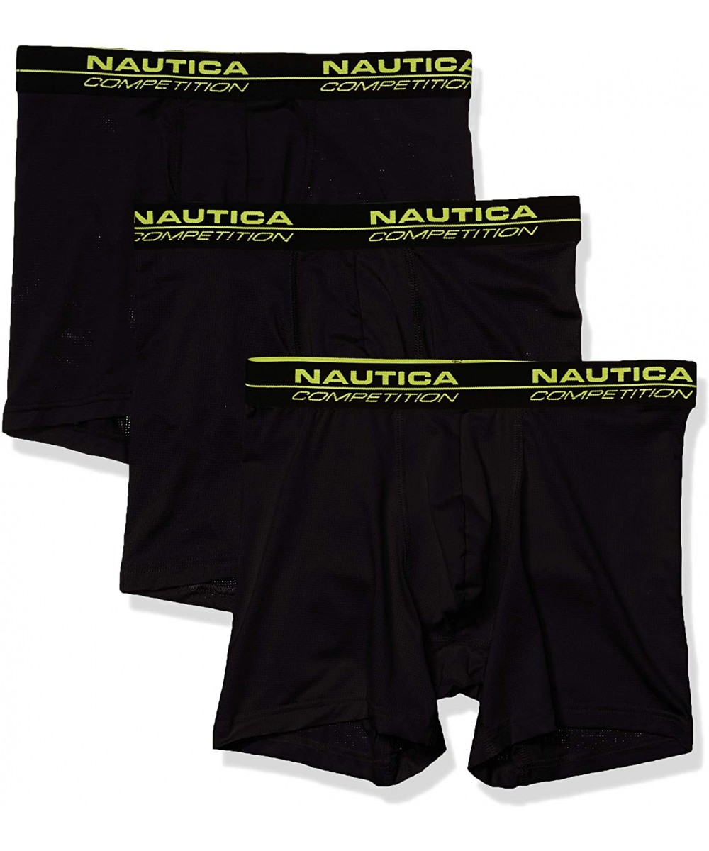 Boxer Briefs Men's Competition Light Weight Mesh 3 Pack Boxer Brief - Black - CI192LL9N7K