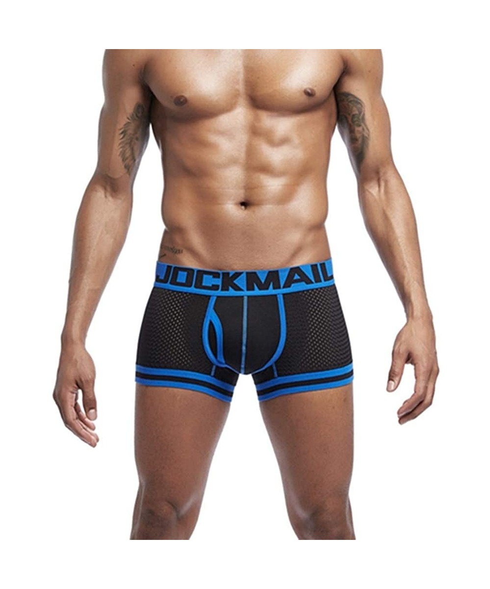 Boxer Briefs 2019 Fashion Men Underwear Boxers Mesh Men Panties Male Underpants Men Boxer Short - Black - CZ18R5WXH08