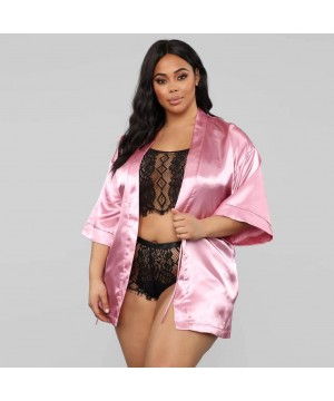 Accessories Loose Short Nightgown Bathrobe Plus Size Soft Spandex Nightdress for Women Silk Lace Robe Satin Sleepwear Pajamas...