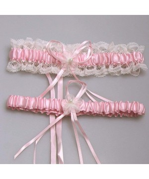 Garters & Garter Belts 2019 Sexy Lace Wedding Garters for Bride Party Prom Garter Set 2 Pcs - 17-pink - CG18H9GN3RY