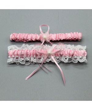 Garters & Garter Belts 2019 Sexy Lace Wedding Garters for Bride Party Prom Garter Set 2 Pcs - 17-pink - CG18H9GN3RY