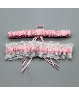 Garters & Garter Belts 2019 Sexy Lace Wedding Garters for Bride Party Prom Garter Set 2 Pcs - 17-pink - CG18H9GN3RY