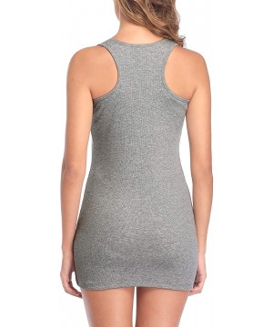 Camisoles & Tanks Women's Basic Cotton Camisole Shelf Bra Layering Cami Tank Tops - Dark Grey/Racerback - CX18A5GXD5T