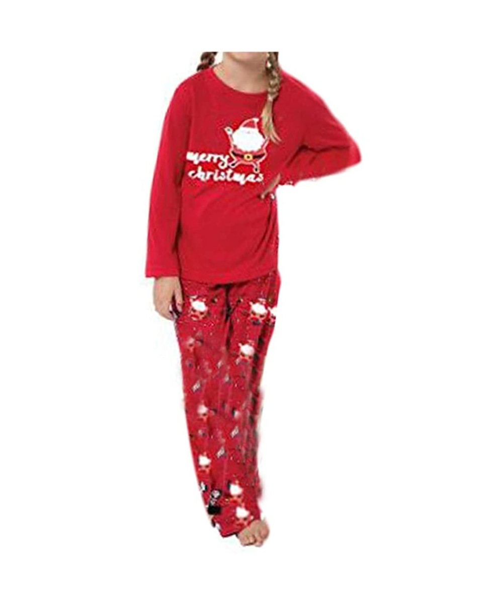 Sets Family Matching Christmas Pajamas Sets Reindeer Santa Claus Sleepwear - 2242red-kid - CT18L4AH4QL