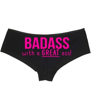 Panties Badass with A Great Ass Nice Booty Rude Flirty Black Boyshort - Hot Pink - CK18NUTRE0I