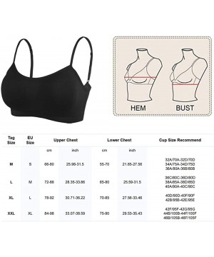 Bras Camisole Bra Seamless Adjustable Spaghetti Straps Comfortable Daily Bra with Removable Pads - Black 1 Skin 1 Pink 1 - C0...