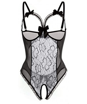 Sets Women Sexy Teddy Lingerie One Piece Lace Babydoll Bodysuit Nightie Plus Size S-5XL - Black - CH195UIYOCE