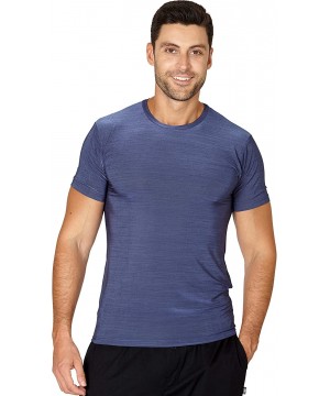 Sleep Sets Mens Melange Yarn T- Shirt - Navy - CB18K0OYZ0L