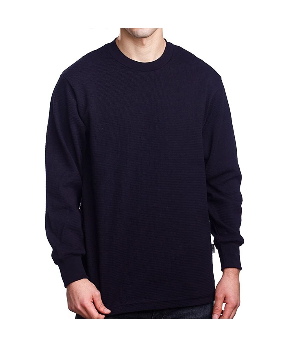 Thermal Underwear Mens Casual Long Sleeve Thermal - Navy - CW12NQZK0FX