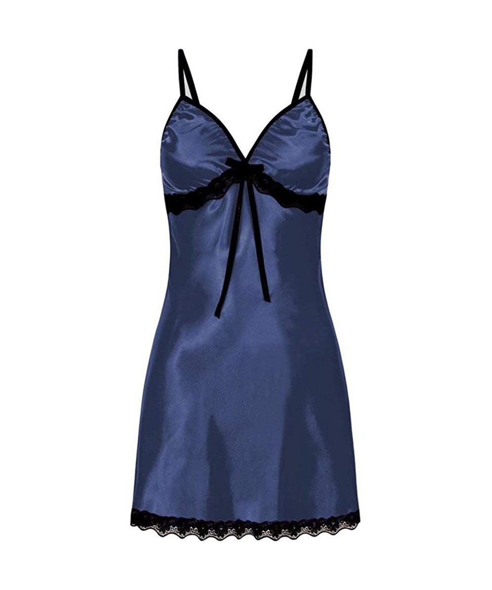 Baby Dolls & Chemises Women Sexy Lingerie Lace Bra V-Neck Underwear Sleepwear Sets Babydoll Sexy Chemise Nightgowns Bridal Ni...