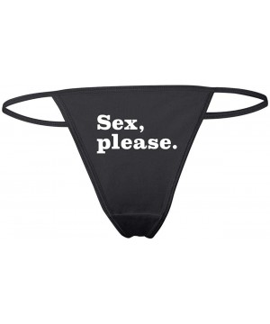 Panties I Swallow Funny Sexy Slutty Women's Cotton Spandex Thong Bikini - Black-sexplease - C5198GWQNU9