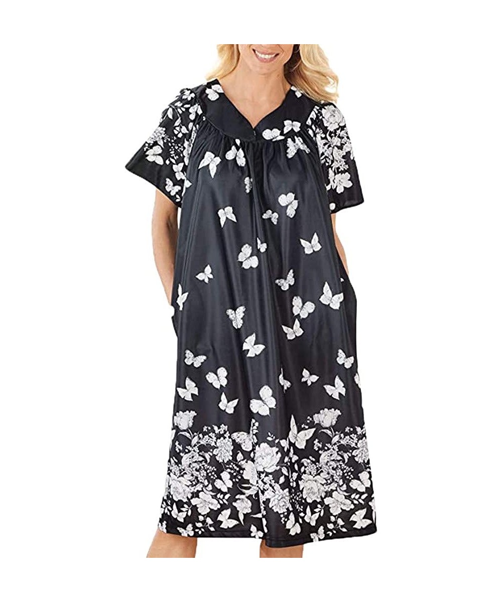 Nightgowns & Sleepshirts Dresses for Women Casual Summer Sleepwear for Women Plus Size Lounger House Dress with Pockets Night...