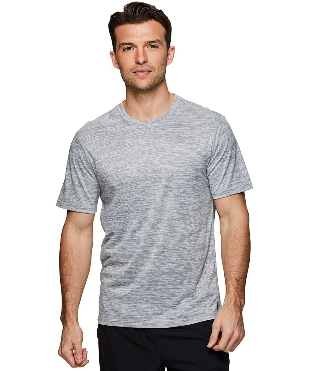 Undershirts Active Men's Athletic Performance Workout Gym Running Short Sleeve Crewneck T-Shirt - Multi Grey - C118RHY8R0I