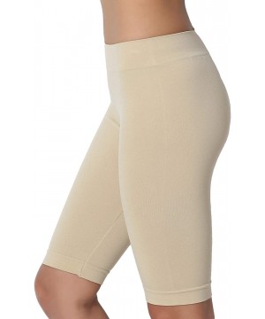 Panties Seamless Everyday Bike Shorts Intimately Under Layer Short Leggings - 17inch Khaki - CQ18K2USAR4