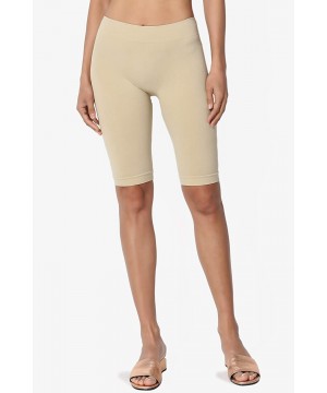 Panties Seamless Everyday Bike Shorts Intimately Under Layer Short Leggings - 17inch Khaki - CQ18K2USAR4