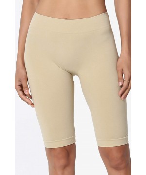 Panties Seamless Everyday Bike Shorts Intimately Under Layer Short Leggings - 17inch Khaki - CQ18K2USAR4