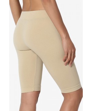 Panties Seamless Everyday Bike Shorts Intimately Under Layer Short Leggings - 17inch Khaki - CQ18K2USAR4