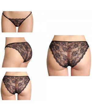 Panties Women Sexy Lingerie Bikini Panties Lace Underwear One Size (1 or 3 Pack) - 3 Pack Black - CF198Z2E507