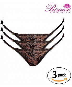 Panties Women Sexy Lingerie Bikini Panties Lace Underwear One Size (1 or 3 Pack) - 3 Pack Black - CF198Z2E507