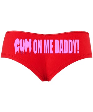 Panties DDLG Cum on Me Daddy for Daddys Little Slut Sexy Red Boyshort - Bubble Gum - CG18SQDM8OM