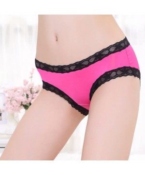 Panties Women Lace Underwear Bow-Tie Panties Sexy Bikinis Midnight Open Crotch Lingerie - Rose - C017Y03AT0Y