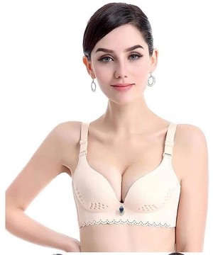 Bras Pillow-Soft Extra-Breathable Comfort Bra Adjustable for Women - Beige - CH18ZQXCKYM