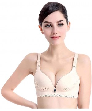 Bras Pillow-Soft Extra-Breathable Comfort Bra Adjustable for Women - Beige - CH18ZQXCKYM