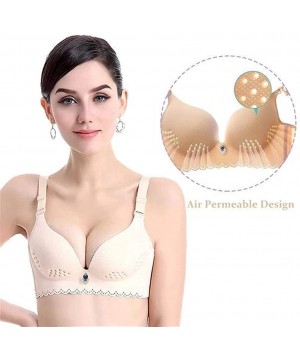 Bras Pillow-Soft Extra-Breathable Comfort Bra Adjustable for Women - Beige - CH18ZQXCKYM