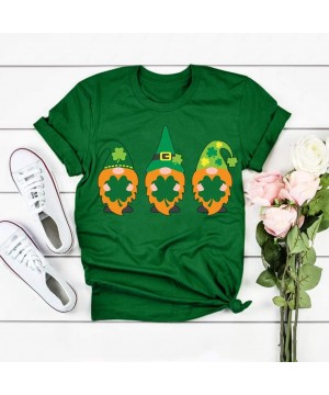 Shapewear Women's Fun Letter Print St Pat's Paddy Patrick V-Neck T-Shirt - I-dark Green - CK1952D54XD