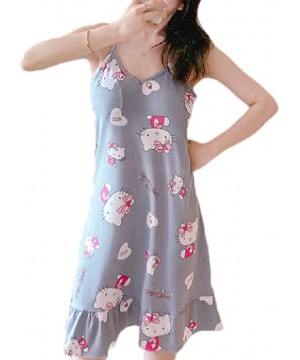 Nightgowns & Sleepshirts Women's Strappy Sleep Dress Printing Sleepwear Sexy Nightgowns - 36 - CA19C5868SZ