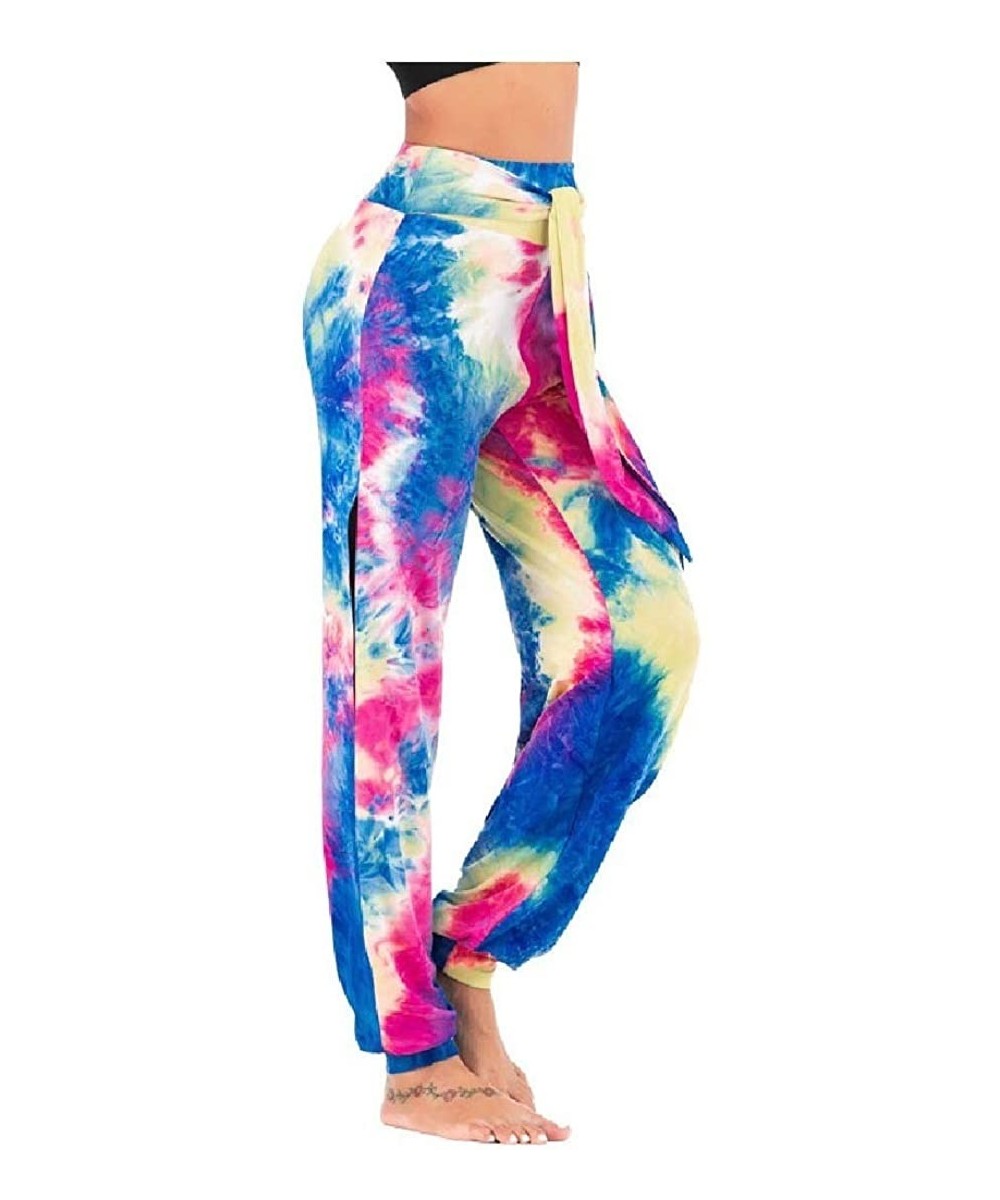 Bottoms Women's Lounge Tie Dye Strappy Long Pants Palazzo Lounge Pant - As2 - CU19C7CAT7A