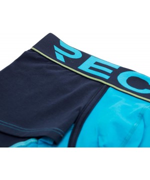 Boxer Briefs Men's Low Rise Short Pouch Boxer Briefs - Navy / Aqua - C418GLSDHTC