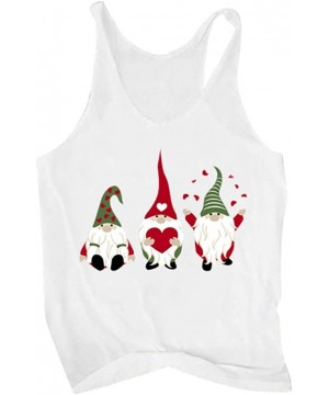 Tops Valentine's Day Vest Women's Print Vest Sleeveless T-Shirt Loose Tank Top - White - CU195H4Z0CT