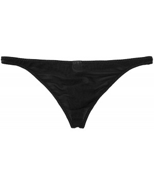 G-Strings & Thongs Men's Mesh See Through Sheer Low Rise Micro Pouch G-String Thong Bikini Underwear - Black - CS18ZDGXW3Z