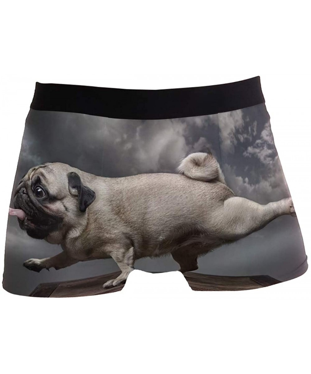 Boxer Briefs Animal Dog Funny Pug Boxer Briefs for Men Boy Youth Soft Comfort Underwear Polyester Spandex - CJ18N6AI2NI