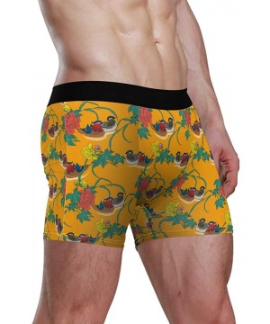 Boxer Briefs Men's Funny Pigs Boxer Briefs Sport Underwear Stretch Trunks - Chinese Mandarin Ducks Peonies - C3193C46Z2L