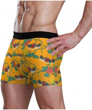 Boxer Briefs Men's Funny Pigs Boxer Briefs Sport Underwear Stretch Trunks - Chinese Mandarin Ducks Peonies - C3193C46Z2L