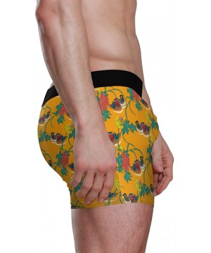 Boxer Briefs Men's Funny Pigs Boxer Briefs Sport Underwear Stretch Trunks - Chinese Mandarin Ducks Peonies - C3193C46Z2L