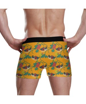 Boxer Briefs Men's Funny Pigs Boxer Briefs Sport Underwear Stretch Trunks - Chinese Mandarin Ducks Peonies - C3193C46Z2L