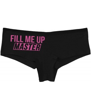 Panties Fill Me Up Master Give Me Big Cock Black Boyshort Underwear - Raspberry - CU19654CUTD