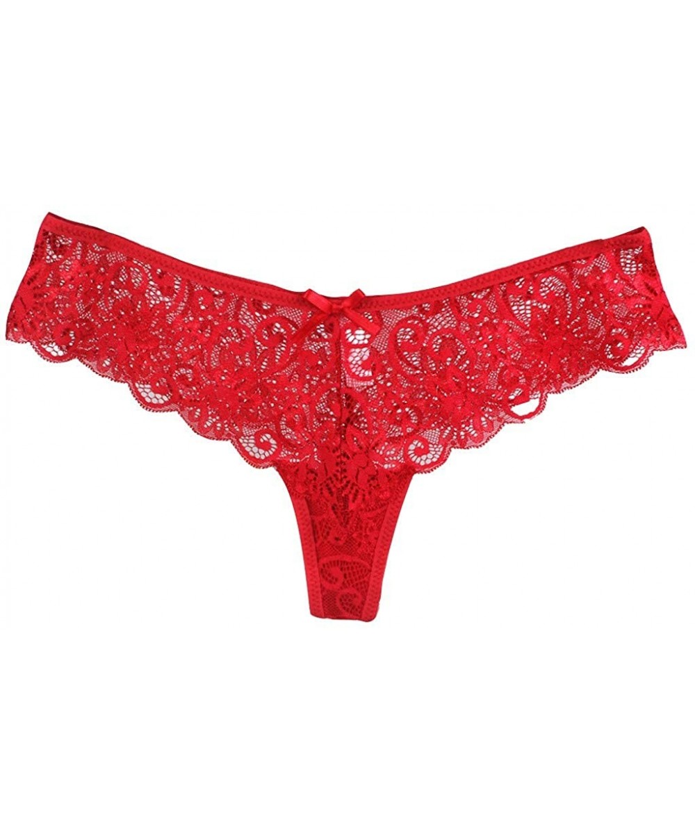 Baby Dolls & Chemises Fashion Delicate Women Translucent Underwear Sheer Lace Tank Lace Sexy Underpant - Red-b - CS193LLYGSR