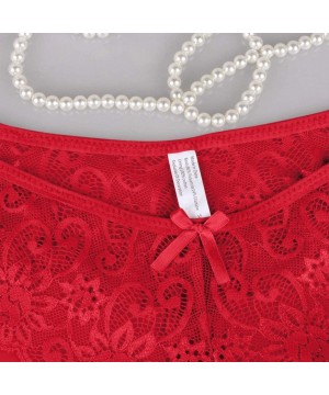 Baby Dolls & Chemises Fashion Delicate Women Translucent Underwear Sheer Lace Tank Lace Sexy Underpant - Red-b - CS193LLYGSR