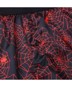 Boxers Men's Shiny Silky Satin Boxers Shorts Summer Loose Sports Lounge Trunks Underwear - Black Spider Web - CN18I88SL2Z