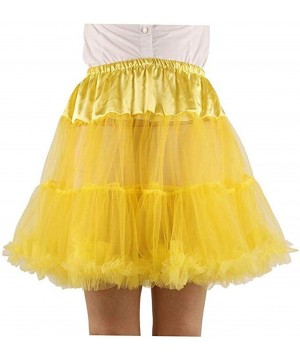 Slips Women's Princess Layered Puff Skirt Mini Tutu Skirt Short Petticoat Skirt - Yellow - CV1906OKGX2