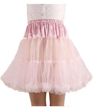 Slips Women's Princess Layered Puff Skirt Mini Tutu Skirt Short Petticoat Skirt - Yellow - CV1906OKGX2