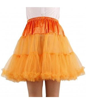 Slips Women's Princess Layered Puff Skirt Mini Tutu Skirt Short Petticoat Skirt - Yellow - CV1906OKGX2