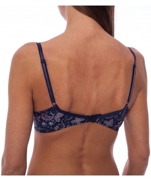 Bras Women's Sexy Push Up Balconette Lace Shelf Bra - Dark Blue - CP18D6NSXMR