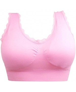 Bustiers & Corsets Ladies Sports Bras Padded Seamless Bras High Impact Support for Yoga Workout Fitness Lingeries - Pink - CF...