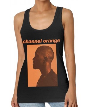 Camisoles & Tanks Frank Ocean Channel Orange Womens Super Soft Camisole Stretch Casual Premium Tank Tops Black - CI19644ZW0C